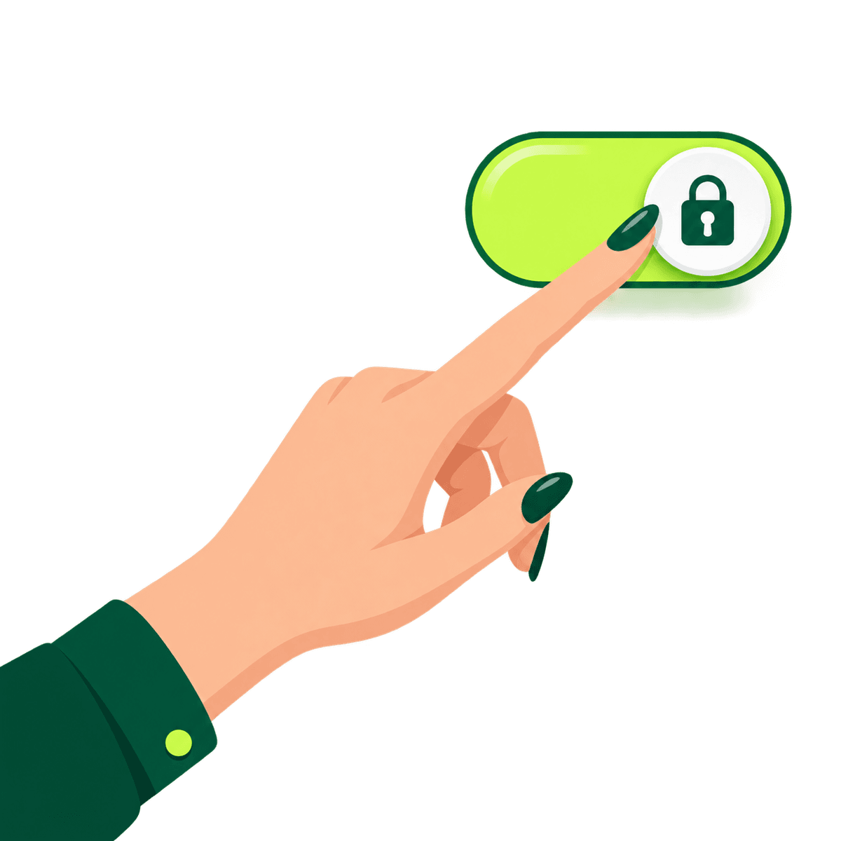 A hand switching a privacy toggle on